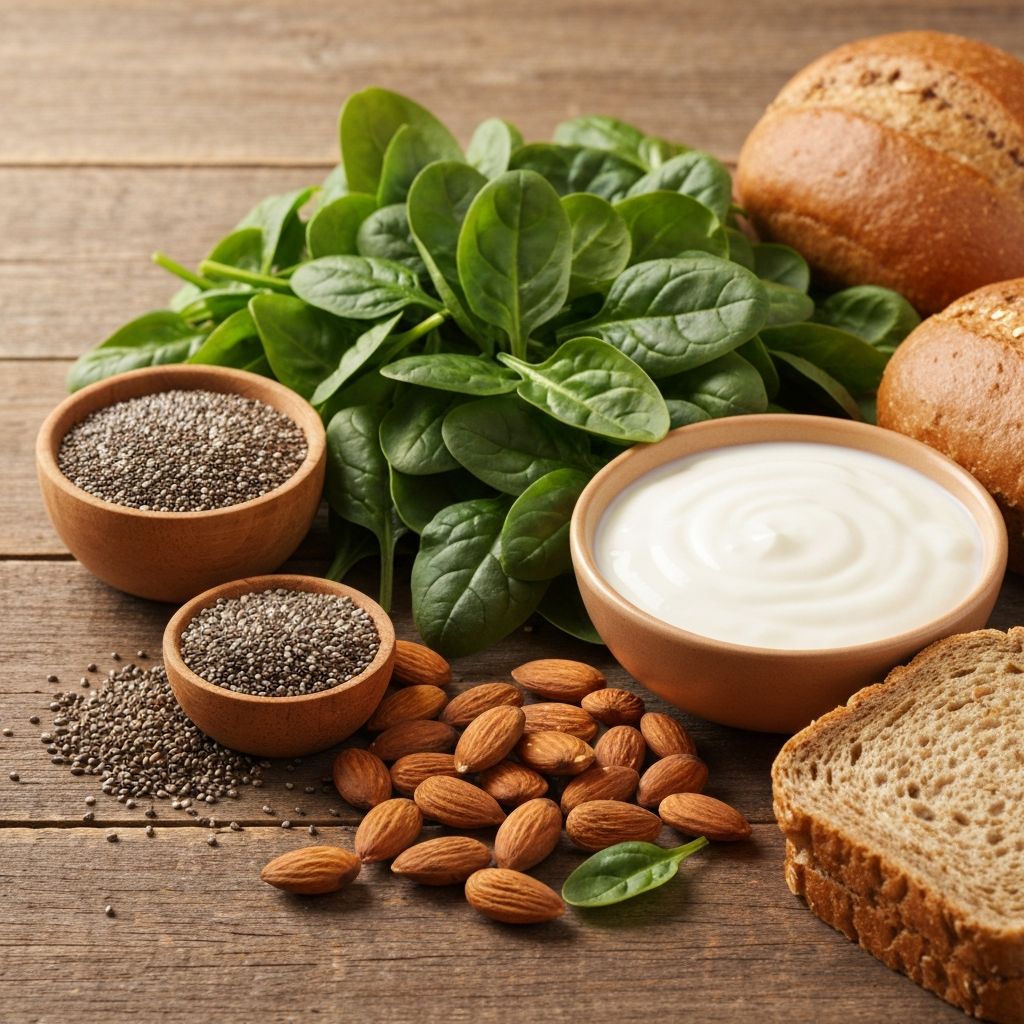 Arrangement of mineral-rich foods supporting skeletal health